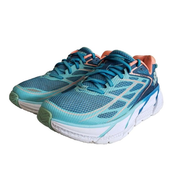 Hoka One One Clifton 3 Running Shoes Women's Size 7.5 Blue Coral Cushion 1012045 - Picture 2 of 11
